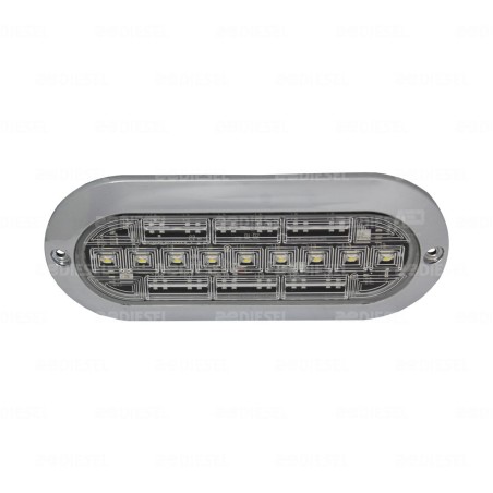 PLAFÓN 12/24V 9 LED OVALADO BLANCO CROMADO PLANO ALTA/BAJA/FIJA