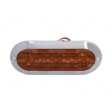 PLAFÓN 12/24V 9 LED OVALADO ÁMBAR CROMADO PLANO ALTA/BAJA/FIJA