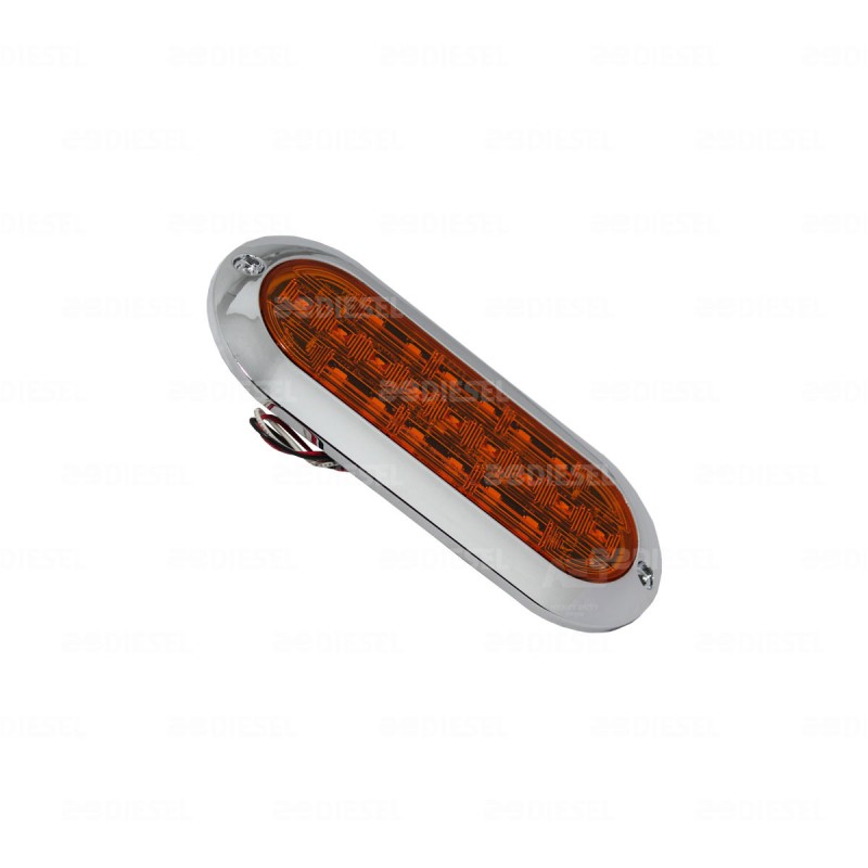 PLAFÓN 12/24V 9 LED OVALADO ÁMBAR CROMADO PLANO ALTA/BAJA/FIJA