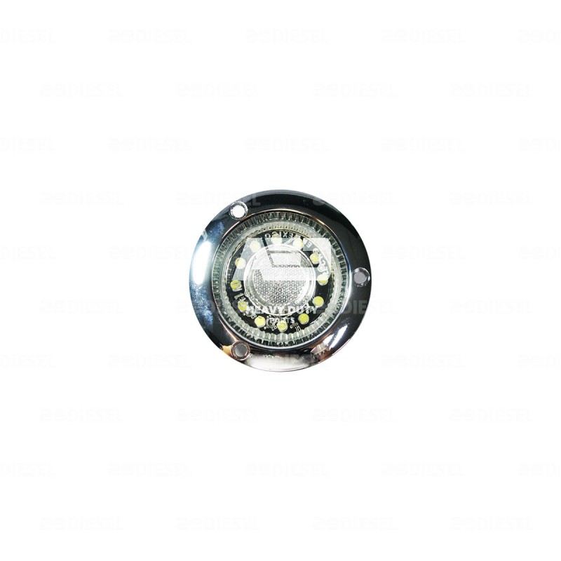 PLAFÓN 12/24V 12 LED 2 1/2" BLANCO CROMADO ESTROBO GIRATORIO