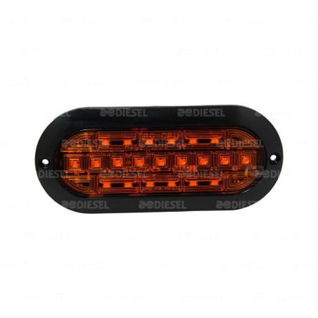 PLAFÓN 12/24V 9 LED OVALADO ÁMBAR NEGRO PLANO ALTA/BAJA/FIJA