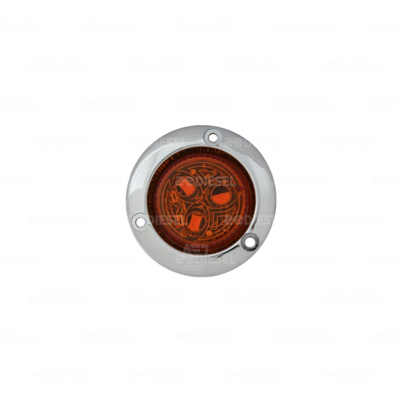 PLAFÓN 12/24V 3 LED 2" ÁMBAR CROMADO ESTROBO