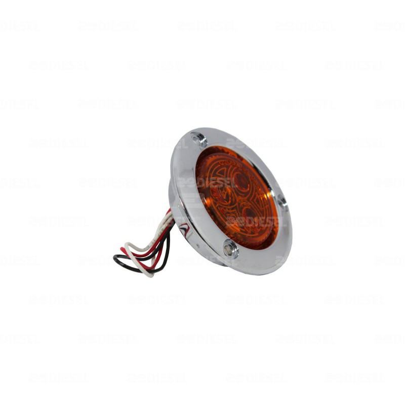 PLAFÓN 12/24V 3 LED 2" ÁMBAR CROMADO ESTROBO