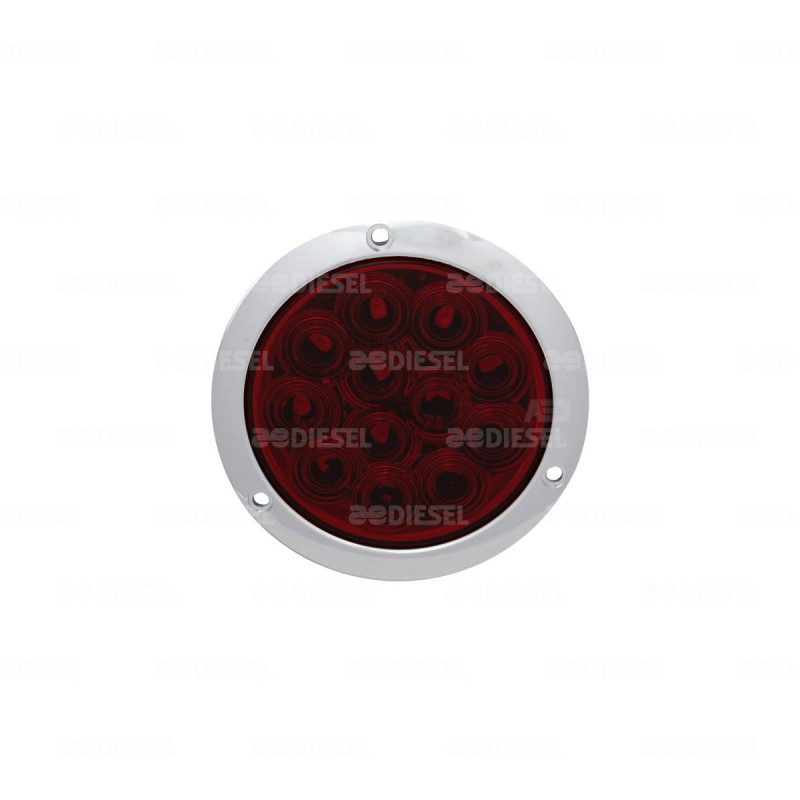 PLAFÓN 12/24V 12 LED 4" ROJO CROMADO ESTROBO