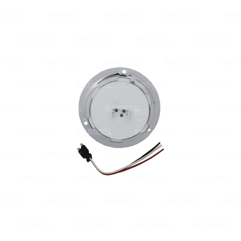 PLAFÓN 12/24V 12 LED 4" ROJO CROMADO ESTROBO