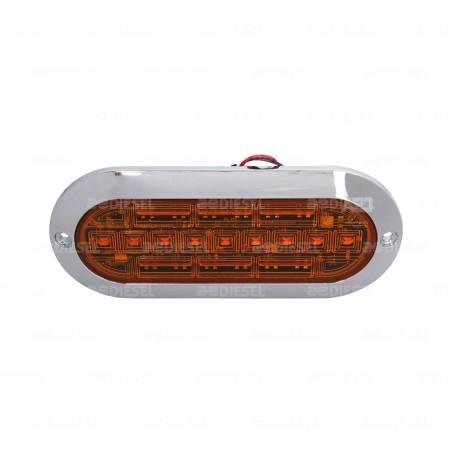 PLAFÓN 12/24V 21 LED OVALADO ÁMBAR CROMADO PLANO ALTA/BAJA/FIJA