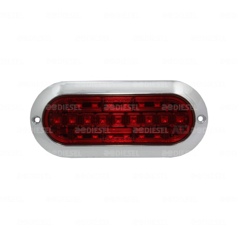PLAFÓN 12/24V 21 LED OVALADO ROJO CROMADO PLANO ALTA/BAJA/FIJA