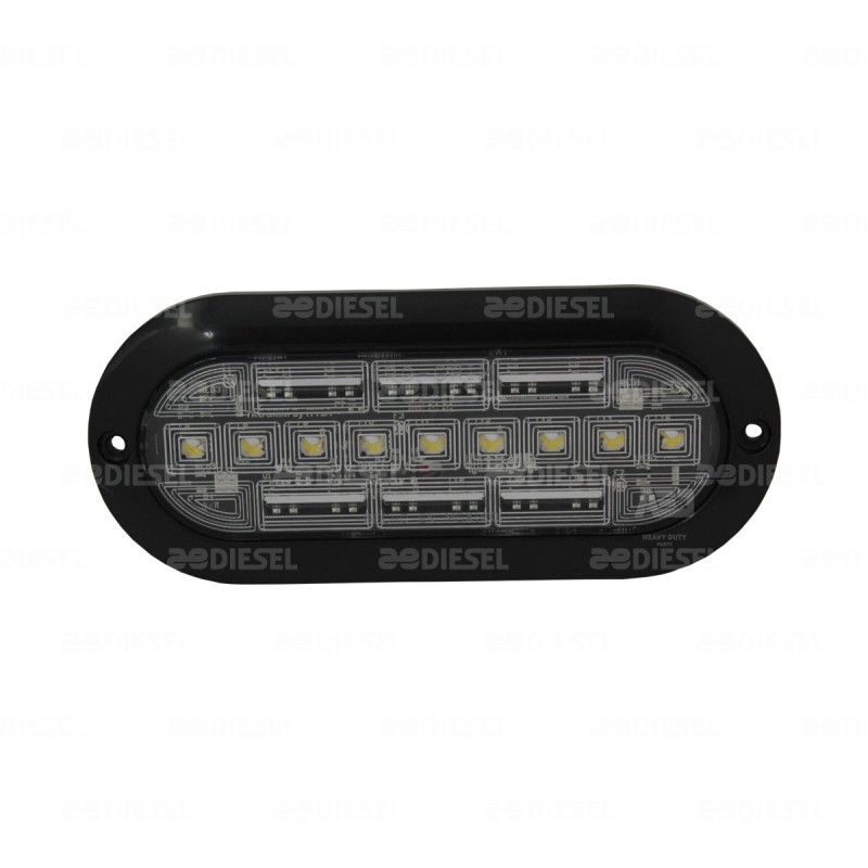 PLAFÓN 12/24V 9 LED OVALADO BLANCO NEGRO PLANO REVERSA