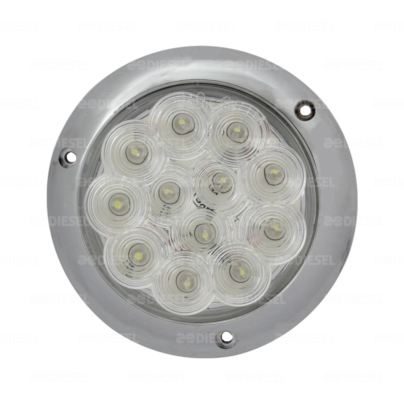 PLAFÓN 12V 4"12LED BLANCO CROMADO DESCC
