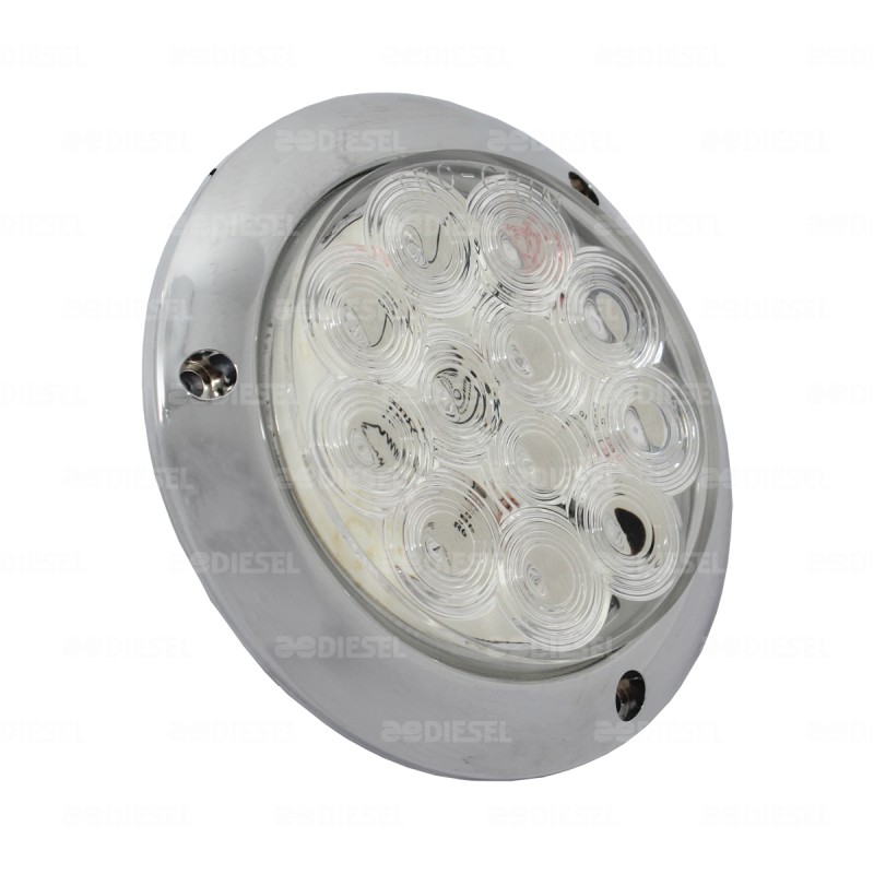 PLAFÓN 12V 4"12LED BLANCO CROMADO DESCC