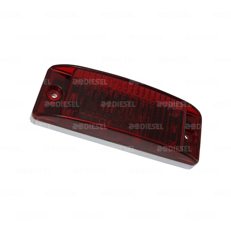 PLAFÓN 12/24V 12 LED LATERAL RECTANGULAR ROJO CROMADO ESTROBO