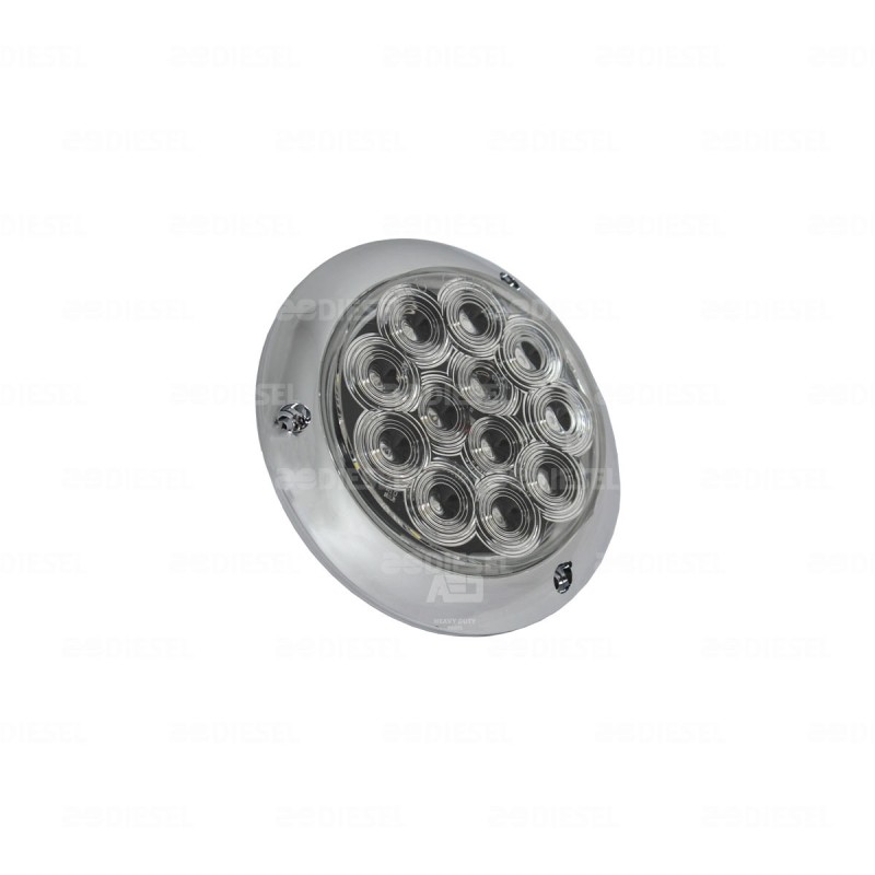 PLAFÓN 12/24V 12 LED 4" BLANCO CROMADO FIJA