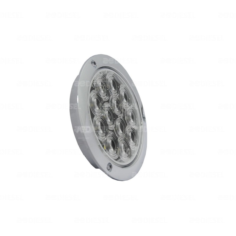 PLAFÓN 12/24V 12 LED 4" BLANCO CROMADO FIJA