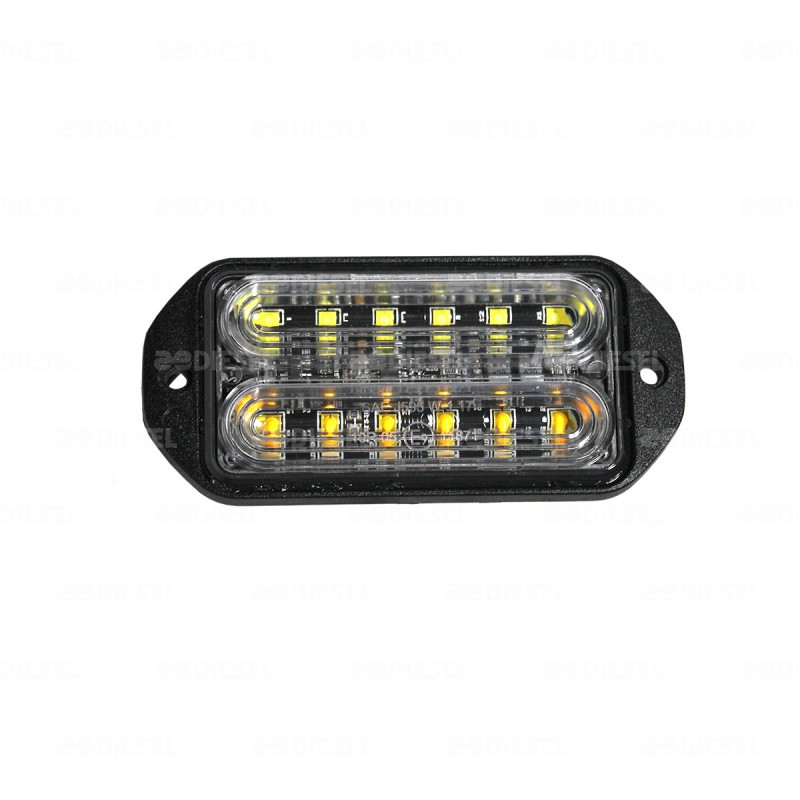 PLAFÓN 12V/24V ÁMBAR BLANCO ESTROBO DOBLE