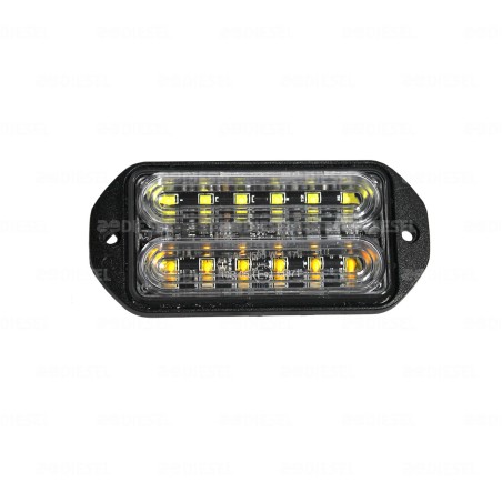 PLAFÓN 12V/24V ÁMBAR BLANCO ESTROBO DOBLE