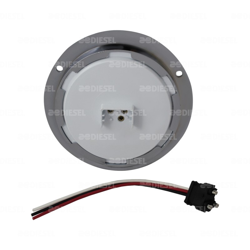 PLAFÓN 12/24V 39 LED 4" ROJO CROMADO ESTROBO