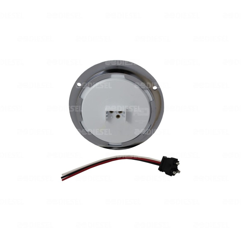 PLAFÓN 12V 39 LED 4" ROJO CROMADO ESTROBO