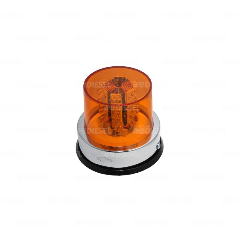 TORRETA 12/24V 48 LED ÁMBAR CROMADO MOVIMIENTO/ESTROBO