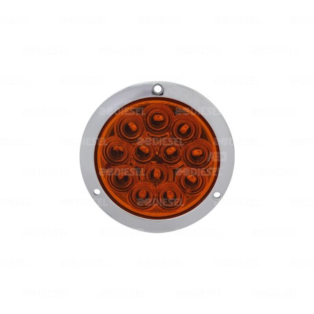 PLAFÓN 12/24V 12 LED 4" ÁMBAR CROMADO ALTA/BAJA