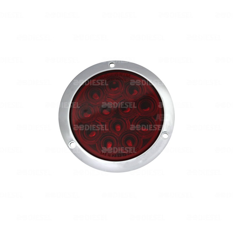 PLAFÓN 12/24V 12 LED 4" ROJO CROMADO ALTA/BAJA