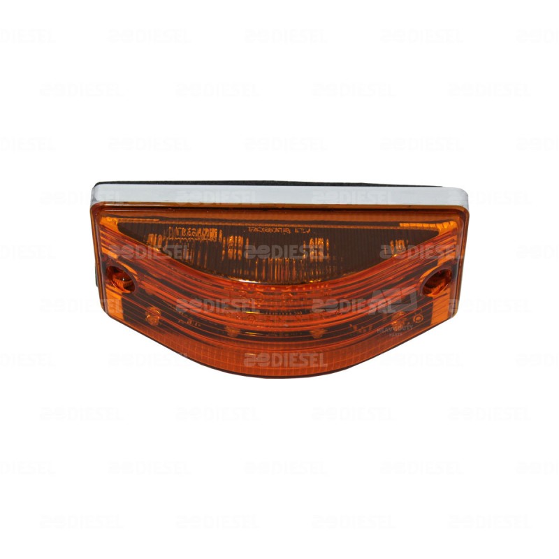 PLAFÓN 12/24V 12 LED LATERAL CURVO ÁMBAR CROMADO FIJA