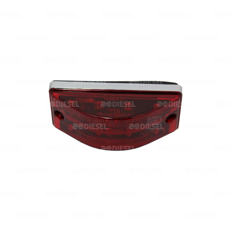 PLAFÓN 12/24V 12 LED LATERAL CURVO ROJO CROMADO FIJA