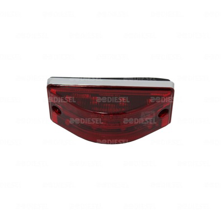 PLAFÓN 12/24V 12 LED LATERAL CURVO ROJO CROMADO FIJA