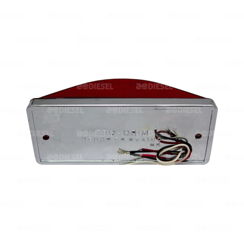 PLAFÓN 12/24V 12 LED LATERAL CURVO ROJO CROMADO FIJA
