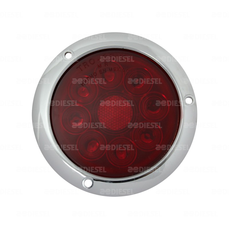PLAFÓN 12/24V 8LED 4" ROJO CROMADO DESCONTINUADO