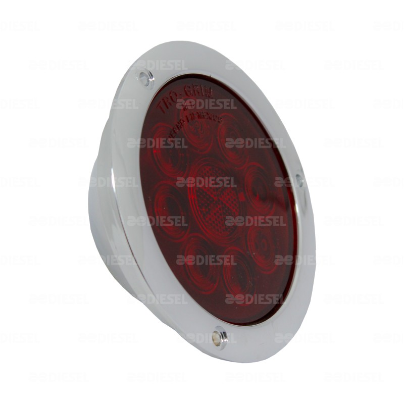 PLAFÓN 12/24V 8LED 4" ROJO CROMADO DESCONTINUADO