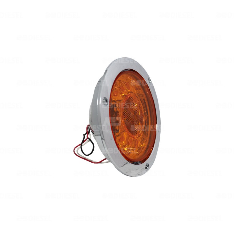 PLAFÓN 12/24V 24 LED 4" ÁMBAR CROMADO MOVIMIENTO/ESTROBO
