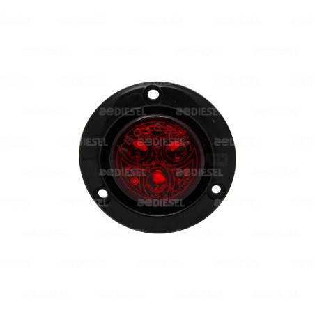 PLAFÓN 12/24V 3 LED 2" ROJO NEGRO FIJA
