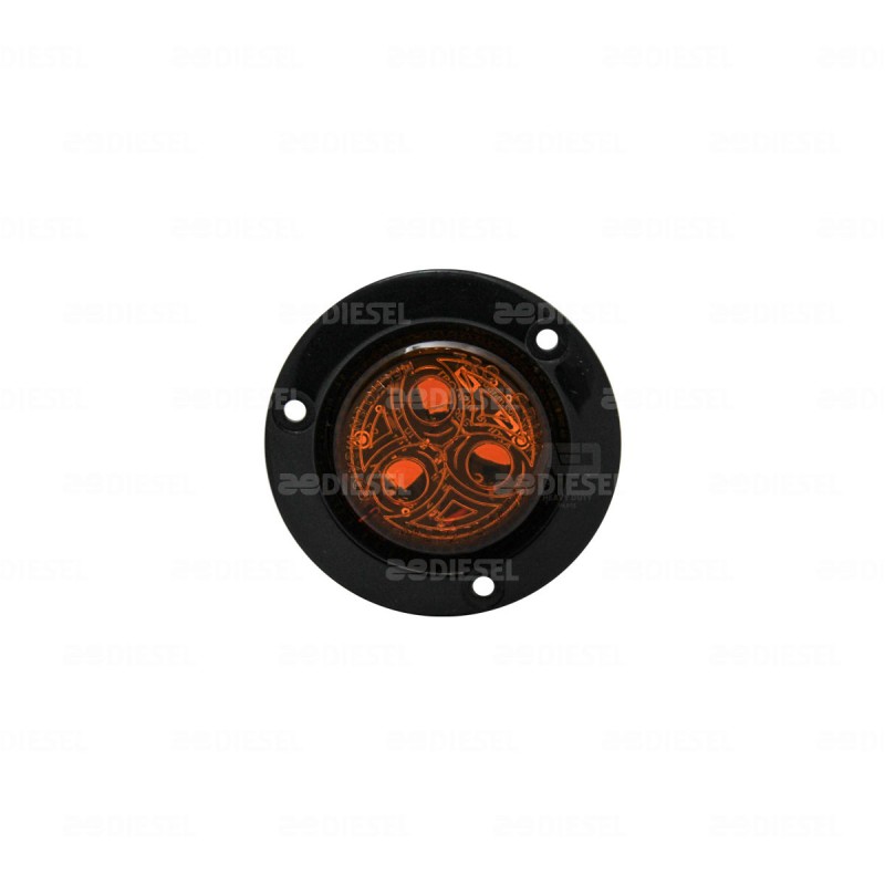 PLAFÓN 12/24V 3 LED 2" ÁMBAR NEGRO FIJA