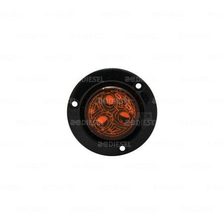 PLAFÓN 12/24V 3 LED 2" ÁMBAR NEGRO FIJA