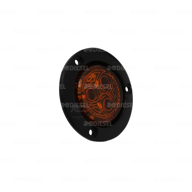 PLAFÓN 12/24V 3 LED 2" ÁMBAR NEGRO FIJA