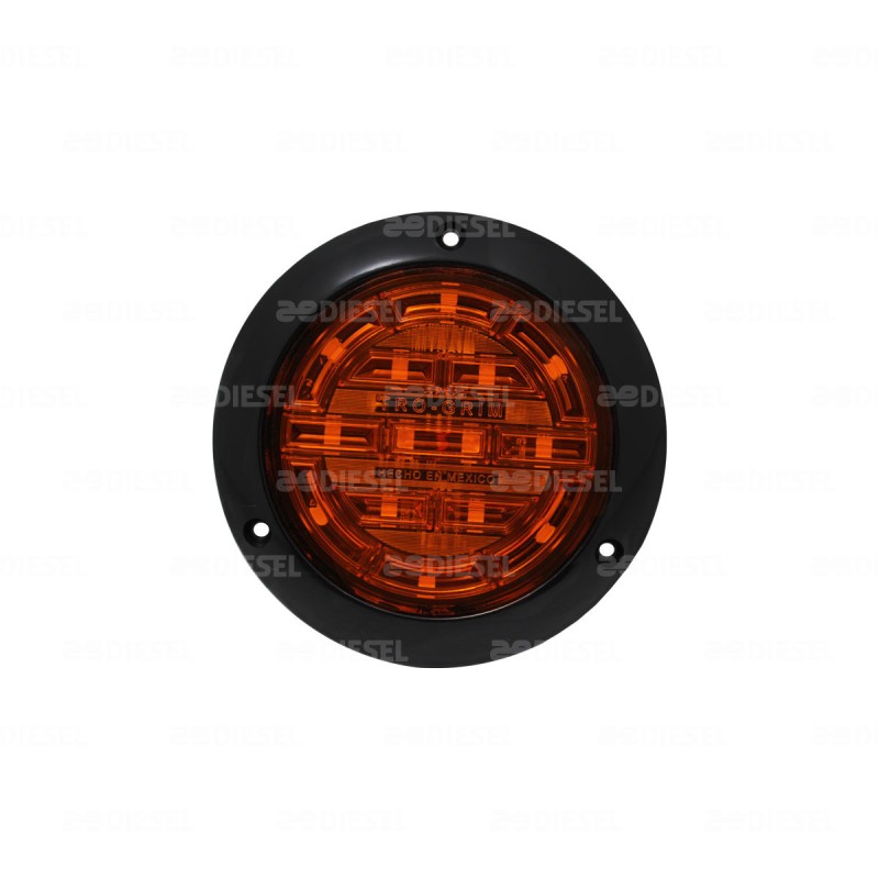 PLAFÓN 12/24V 14 LED 4" ÁMBAR NEGRO PLANO ALTA/BAJA/FIJA