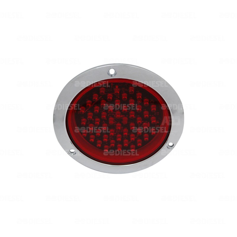 PLAFÓN 12/24V 52 LED 4" ROJO CROMADO ESTROBO OISA