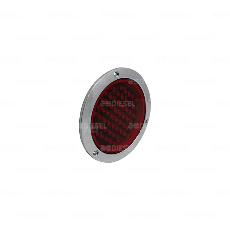 PLAFÓN 12/24V 52 LED 4" ROJO CROMADO ESTROBO OISA