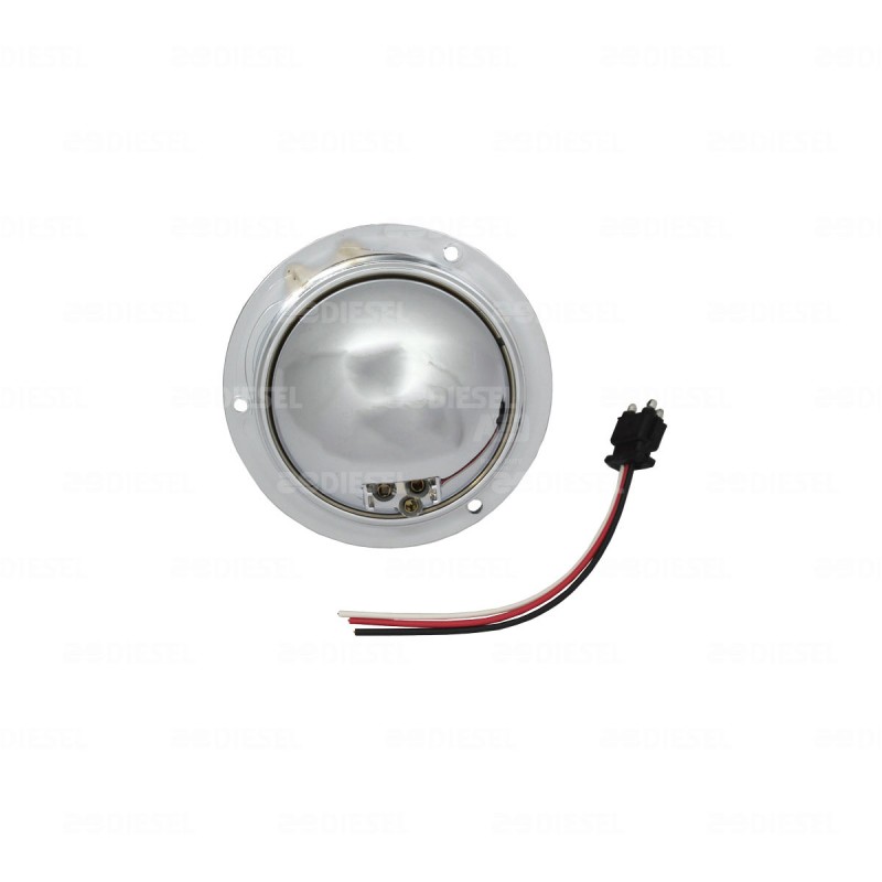 PLAFÓN 12/24V 52 LED 4" ÁMBAR CROMADO ESTROBO OISA