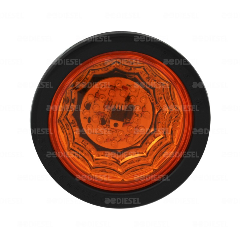 PLAFÓN 12V 24 LED 4" ÁMBAR GOMA ESTROBO