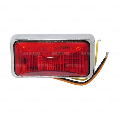 PLAFÓN 12V 6 LED ROJO MINI RECT-