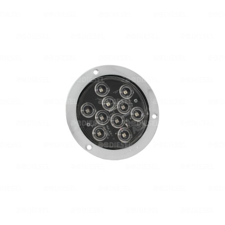 PLAFON 12V 10 LED AMBAR/CRISTAL 4" DESTE