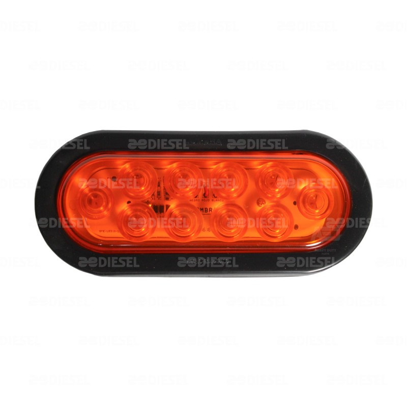 PLAFÓN 12V 10 LED ÁMBAR GOMA OVALADO