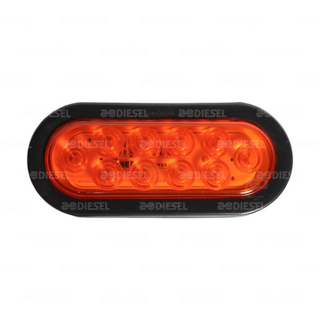 PLAFÓN 12V 10 LED ÁMBAR GOMA OVALADO