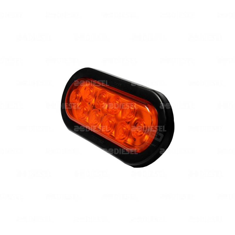 PLAFÓN 12V 10 LED ÁMBAR GOMA OVALADO