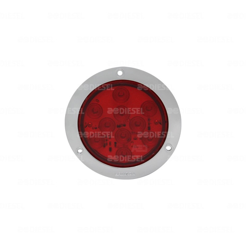 PLAFÓN 12V 10 LED ROJO 4" BRIDA CR DESTE