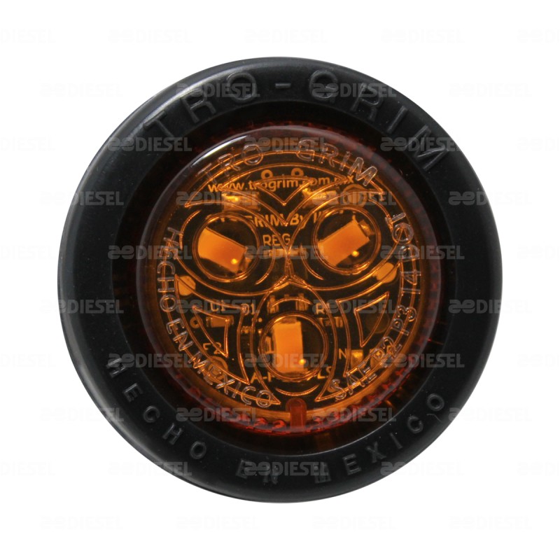 PLAFÓN 12/24V 3 LED 2" ÁMBAR GOMA FIJA