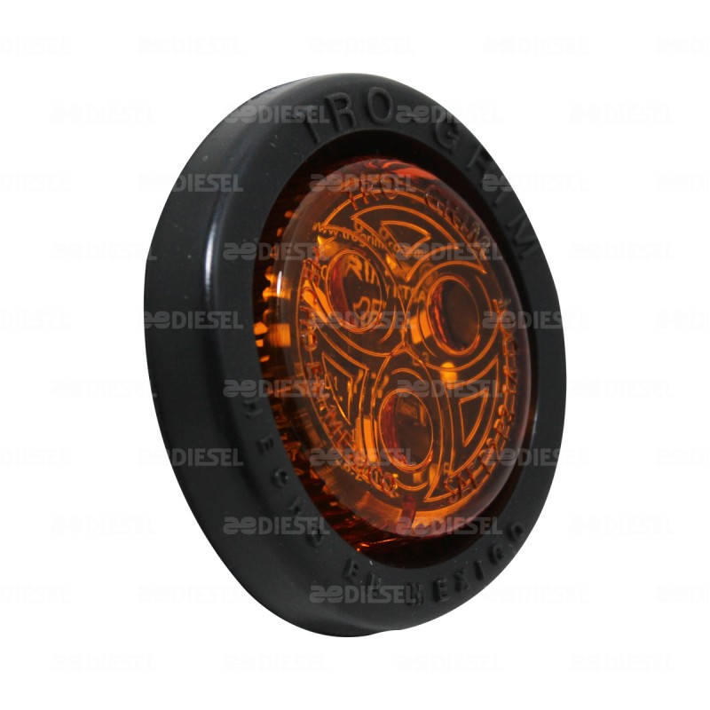 PLAFÓN 12/24V 3 LED 2" ÁMBAR GOMA FIJA