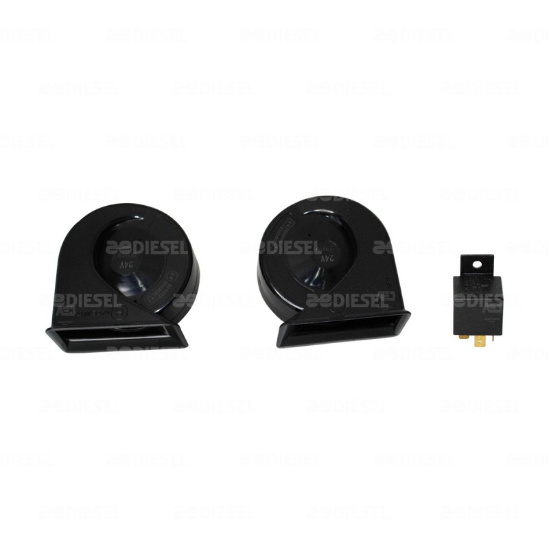 BOCINA 24V CLAXON CARACOL C RELAY JUEGO