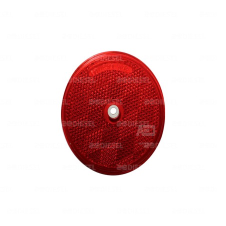 REFLEJANTE ROJO 3"1/4 REDONDO CON BARRENO